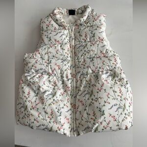 Baby Gap puffer vest with dainty floral design. Perfect for Fall!!